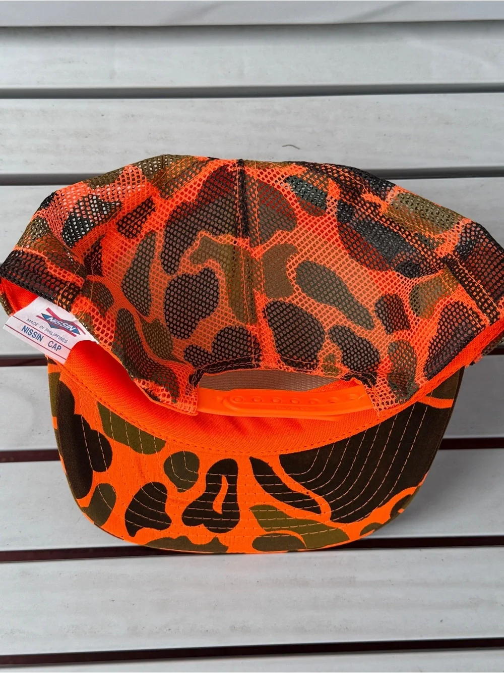Vintage Ole Mikes Shooters Supply & Tackle Blaze Orange Camo Trucker Hat Kansas